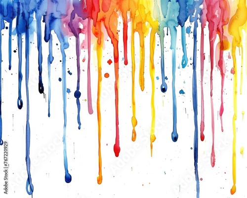 Dripping Watercolor Art: Abstract Vertical Smudges, Stains and Textures for Artistic Artwork