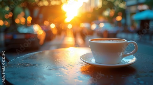 Cup of Coffee on Wooden Table