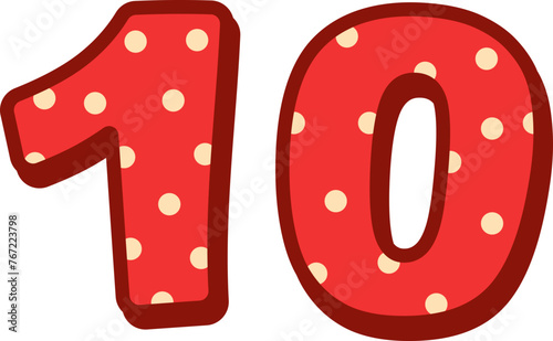 Alphabet Polka Dot number 10