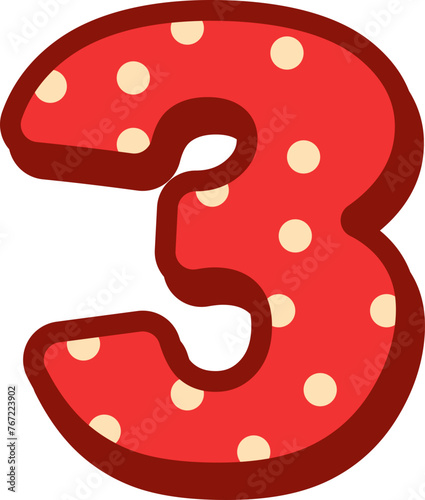 Alphabet Polka Dot number 3