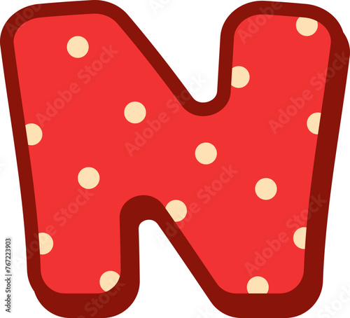 Alphabet Polka Dot letter N