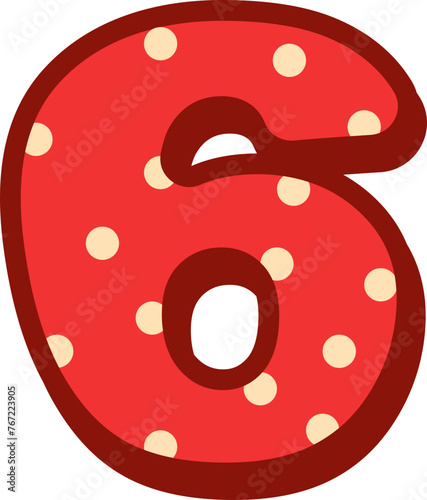 Alphabet Polka Dot number 6