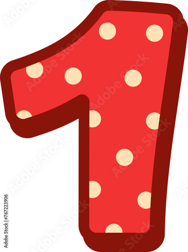 Alphabet Polka Dot number 1