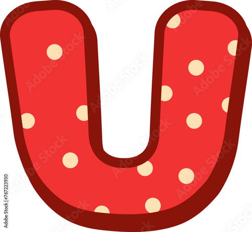 Alphabet Polka Dot letter U