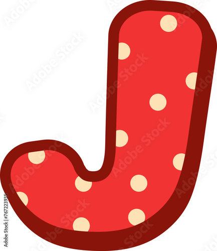 Alphabet Polka Dot letter J