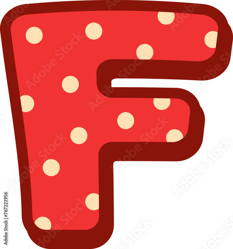 Alphabet Polka Dot letter F
