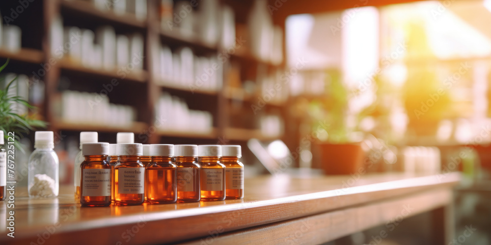 Shelves with medicines in a modern pharmacy. Pharmacy and medicine concept. Shelves with medicines in a modern pharmacy. Pharmacy and medicine concept.