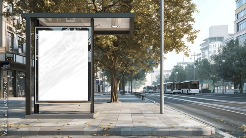 blank billboard on a public road in a city in high resolution and high quality HD