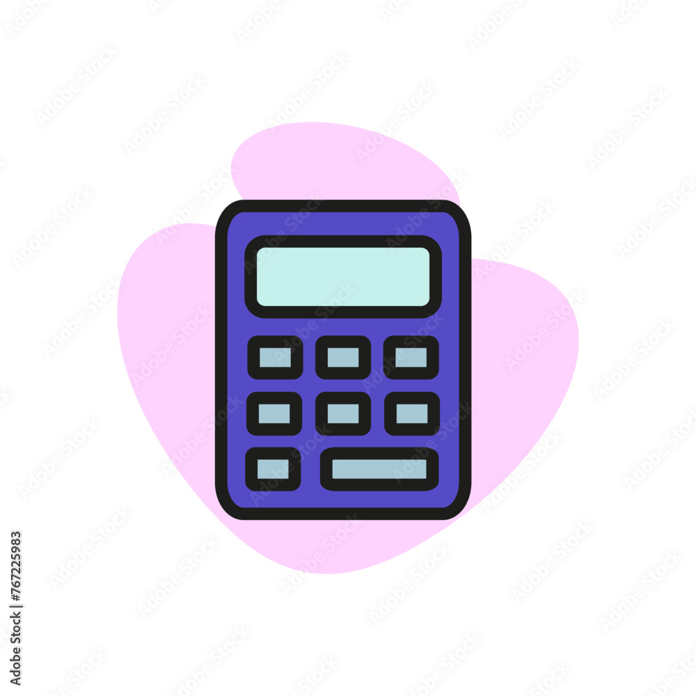 Icon of calculator. Modern technology, device, office tool. Finance concept. Can be used for topics like mathematics, finance, economy. Icon of calculator. Modern technology, device, office tool. Finance concept. Can be used for topics like mathematics, finance, economy.