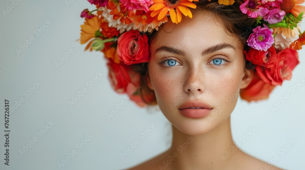 Woman Adorned With Flowers