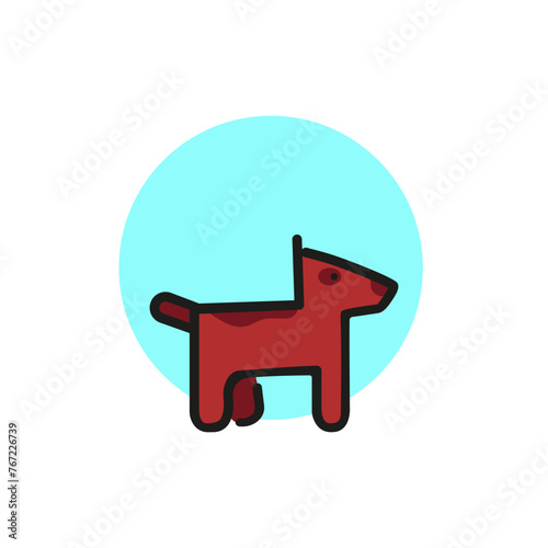 Icon of dog. Pet, animal, toy. Animal care concept. Can be used for topics like veterinary, dog training, animal service.