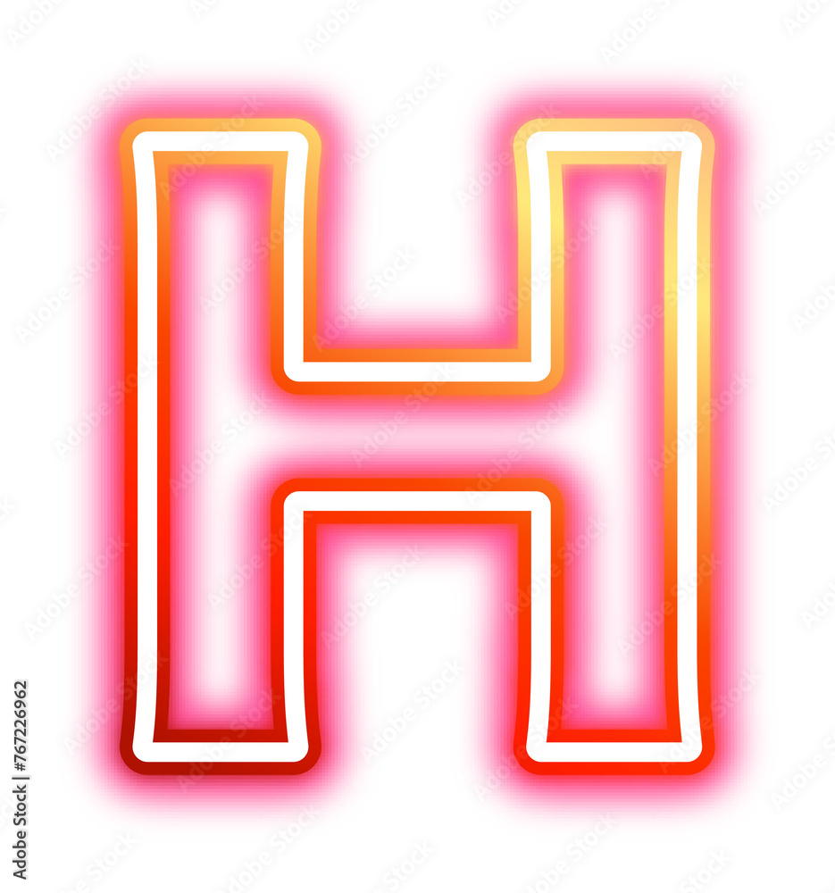Neon Alphabet H