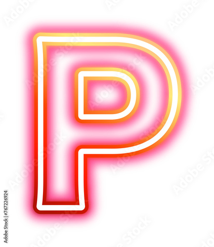 Neon Alphabet P