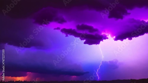 moving clouds with lightning a combination of blue and purple