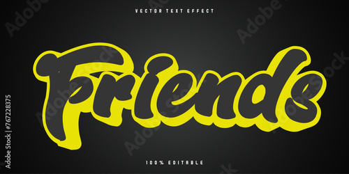 Friend text effect editable modern and script customizable font style