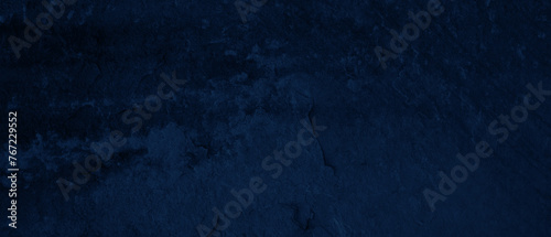 Fototapeta Naklejka Na Ścianę i Meble -  Abstract dark blue painted colored concrete stone texture background banner panorama