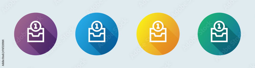 Direct message line icon in flat design style. Inbox signs vector illustration. Direct message line icon in flat design style. Inbox signs vector illustration.