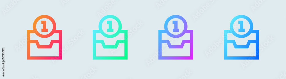 Direct message line icon in gradient colors. Inbox signs vector illustration. Direct message line icon in gradient colors. Inbox signs vector illustration.