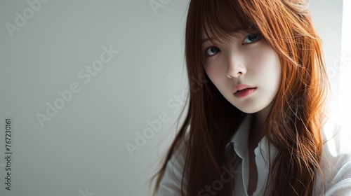 Japanese girl: Cute, slender, beautiful fashion portrait