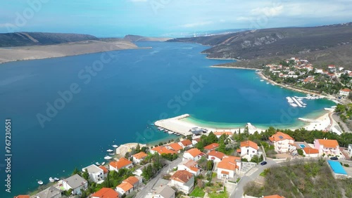 Experience the tranquility and beauty of Jadranovo, a charming coastal village nestled along the picturesque Adriatic coast of Croatia captured from a drone photo