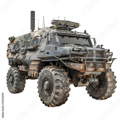 Armored transport isolated on transparent background