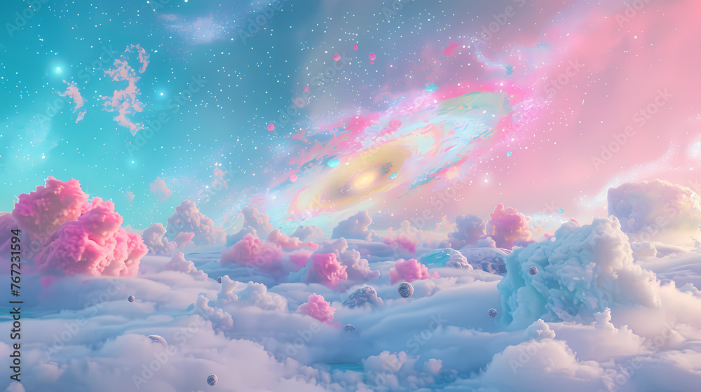 Nebula milky way  in pink edition