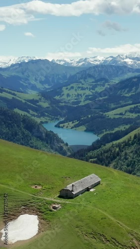 Aerial view of beautiful Switzerland landscape