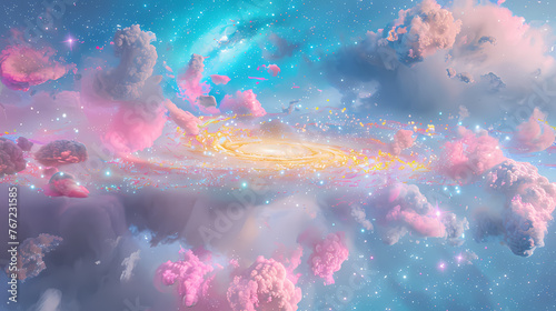 Nebula milky way in pink edition