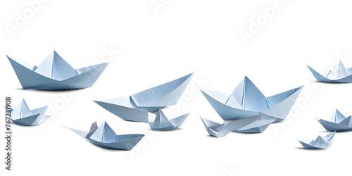 A serene scene of paper boats Transparent Background Images 