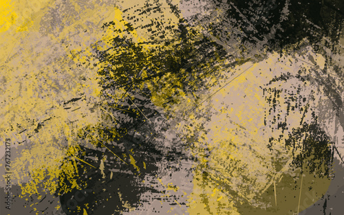 Abstract grunge texture black and yellow color background