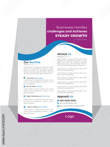 Creative Corporate Flyer Template Geometric shape Flyer Circle Abstract Colorful concepts.