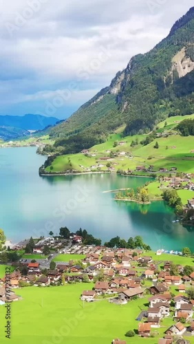 Aerial view of beautiful Switzerland landscape