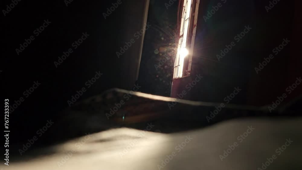 Sunlight Particles Window Sunlight coming from the window and dust particles in the air and light ...