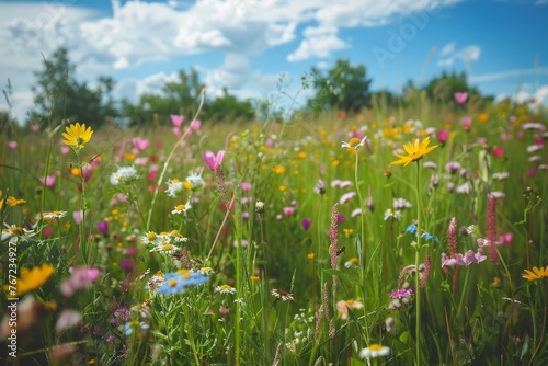 Spring Euphoria: Vibrant Meadow Full of Diverse Flowers © Ilia Nesolenyi
