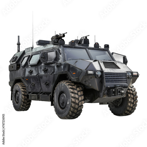 Armored car isolated on transparent background