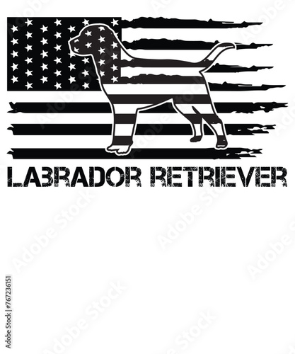 American flag with Labrador Retriever T-shirt design
