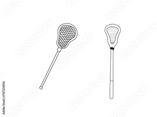 lacrosse stick outline vector.