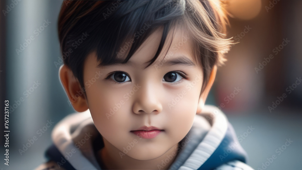 Cute happy asian child portrait. Little chinese kid boy smile on rustic sunny ethnic background in Natural light. Cute happy asian child portrait. Little chinese kid boy smile on rustic sunny ethnic background in Natural light.
