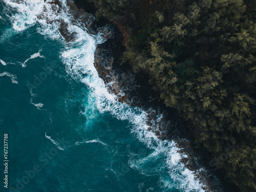 Fototapeta Naklejka Na Ścianę i Meble -  Hawaii coast from a drone
