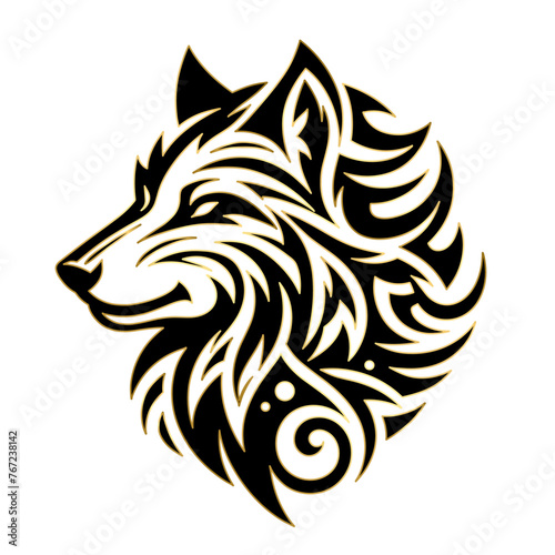 Wolf vector for logo or icon, drawing Elegant minimalist style,abstract style Illustration photo