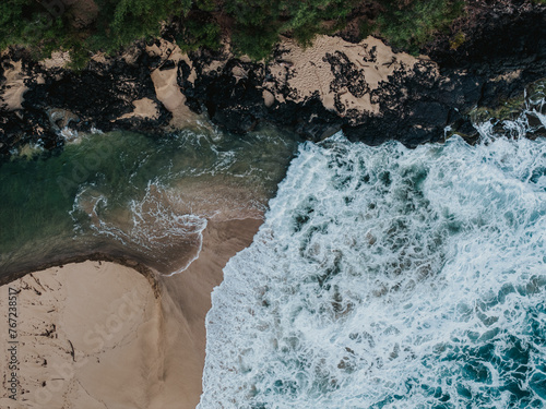 Canvas Print Hawaii coast from a drone