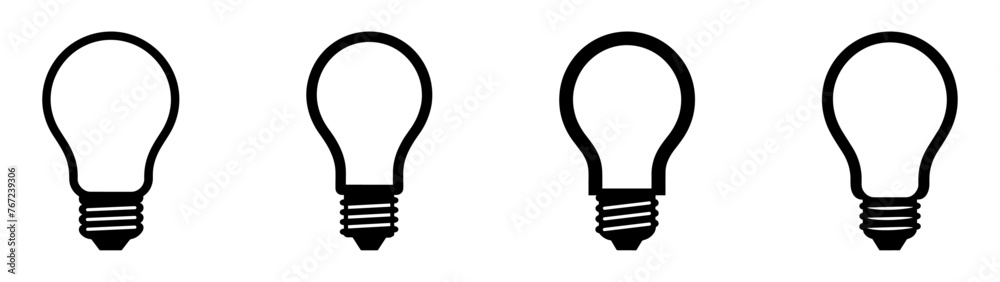 Bulb lamp icons set. Editable stroke. Bulb lamp icons set. Editable stroke.