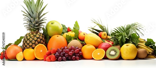 Assorted produce on white surface