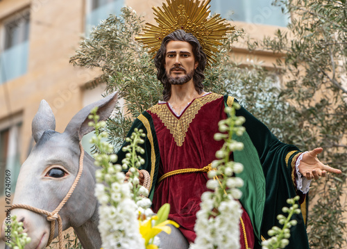 Canvas Print San Pedro del Pinatar, Spain - March 24 2024: Jesus Catholic Statue in an Easter