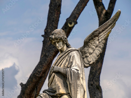 FLORENCE, ITALY - MARCH 23 2024: The monumental Cemetery of the "Porte Sante" next to the Basilica of San Miniato al Monte (St. Minias on the Mountain), in Florence, Tuscany, Italy. © Izanbar photos