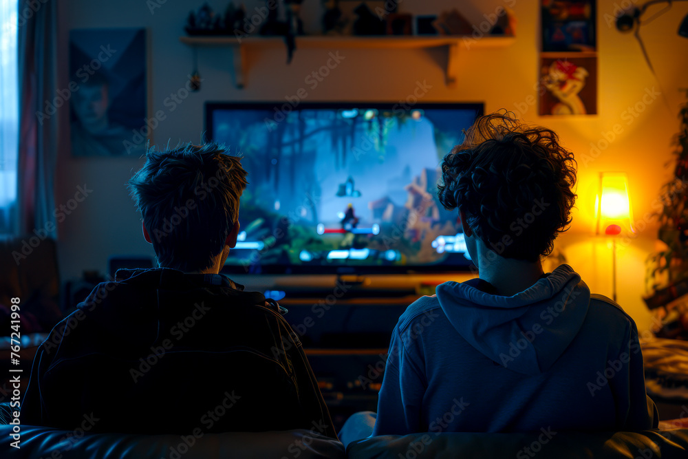 Dynamic Duo: Roommates Engage in Intense Video Game Battle on TV