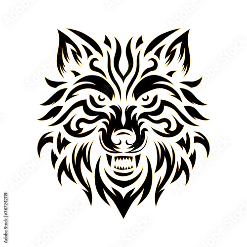 Wolf vector for logo or icon, drawing Elegant minimalist style,abstract style Illustration