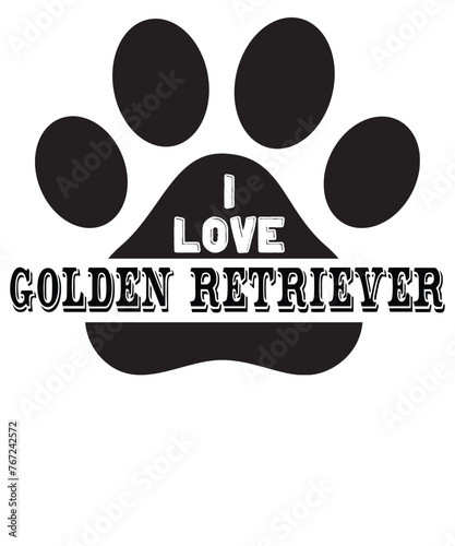 I love Golden Retriever T-shirt design