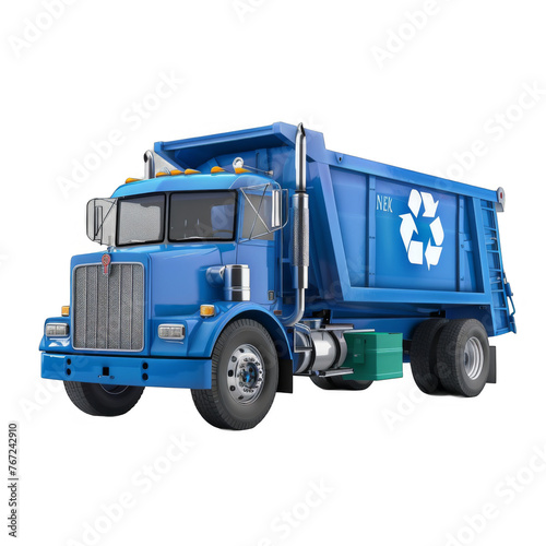 Recycling truck isolated on transparent background