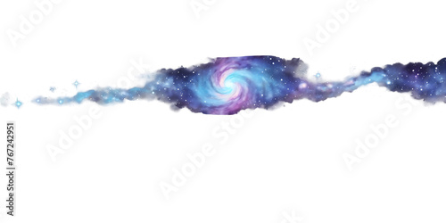 Watercolor galaxy border with cosmic swirls and stars Transparent Background Images 